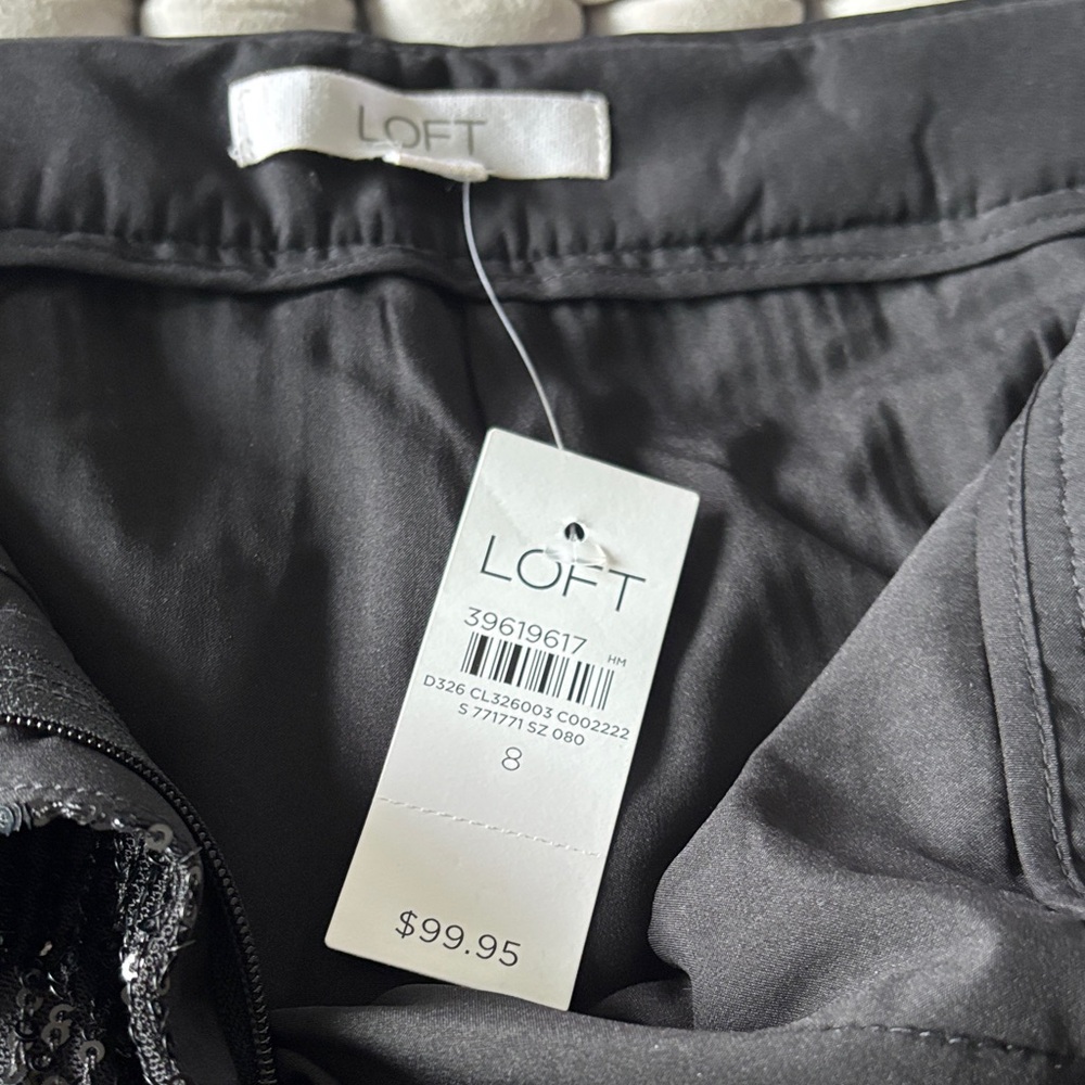 LOFT Black Sequin Wide Leg Pants - Picture 2 of 4